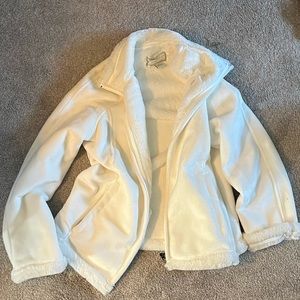 GREEN TEA winter white zipper jacket